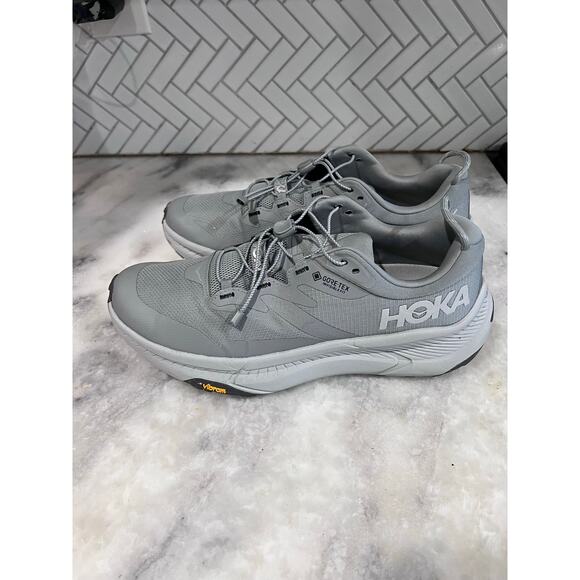 HOKA One One Transport GTX Men’s Size 10.5 Gray Gore-Tex Waterproof Trail Shoes - Picture 4 of 16